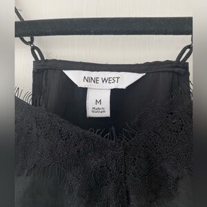 NINE WEST LACE BLACK SILK TOP